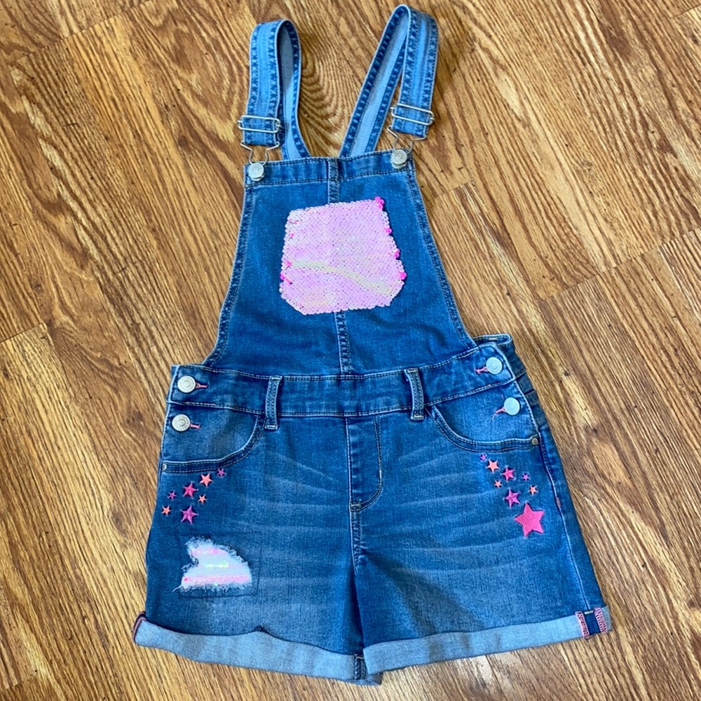 Jordache Jeans Shortalls Girls Size Large 10-12